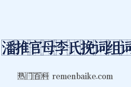 潘推官母李氏挽词组词是什么意思的图片